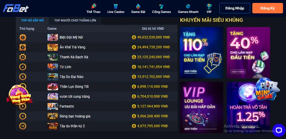 Hoàn Trả Tiền Cược Slot
